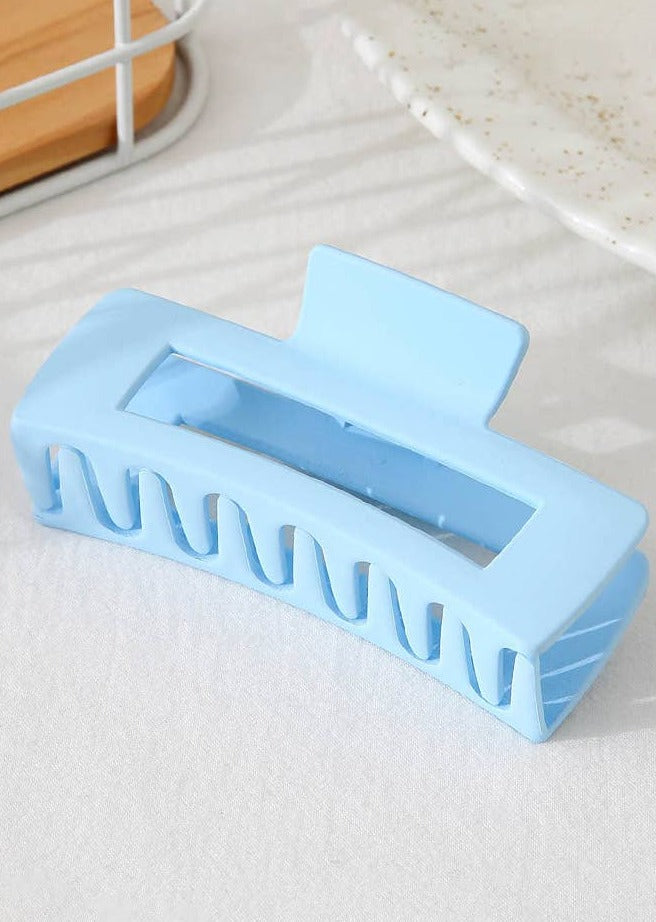 Solid Color Rectangle Shaped Hair Claw LIGHT BLUE