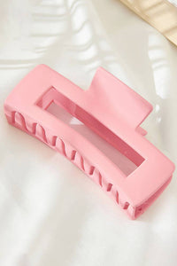 Solid Color Rectangle Shaped Hair Claw PINK