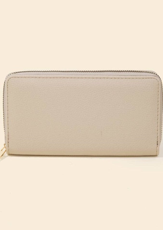 Nude Soft Faux Leather Rectangle Wallet - Nude