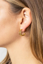 Load image into Gallery viewer, 14K Gold Dipped Post Cz Paved: Gold
