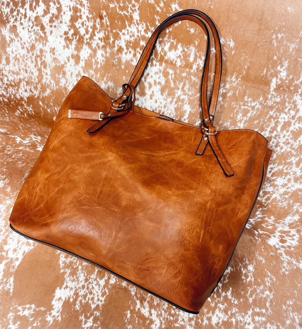 Leather 2-in-1 Tote Bag