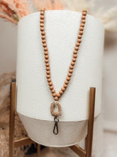 Load image into Gallery viewer, Wooden Bead &amp; Rattan Arch Lanyard
